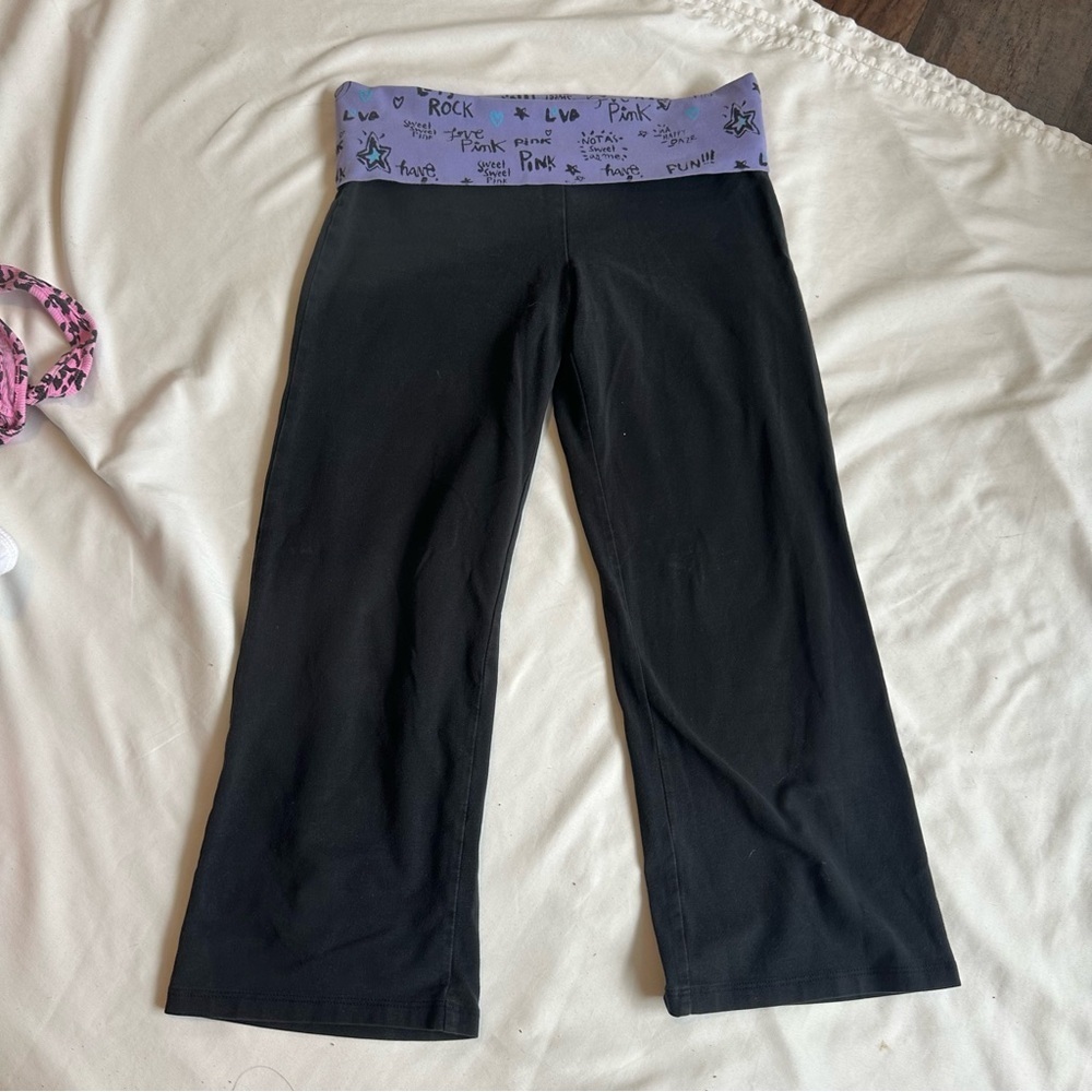 Y2K PINK Victoria’s Secret Foldover Capri Pants - Picture 2 of 5
